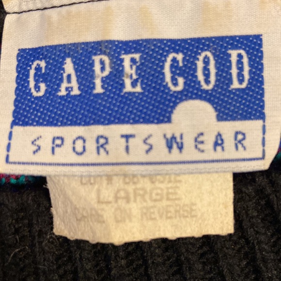 Vintage Cape Cod 80s 90s Retro Artsy Sweater Sz L - Picture 3 of 4